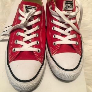 Red converse sneakers size 9 woman